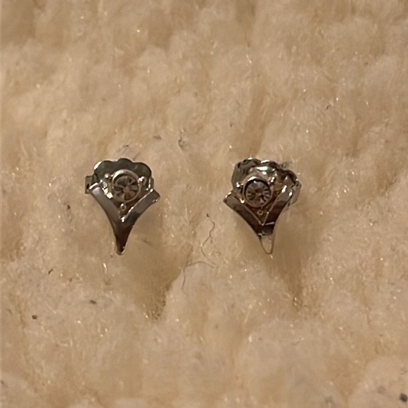 Silver Rhinestone Pierce Earrings - Picture 14 of 16
